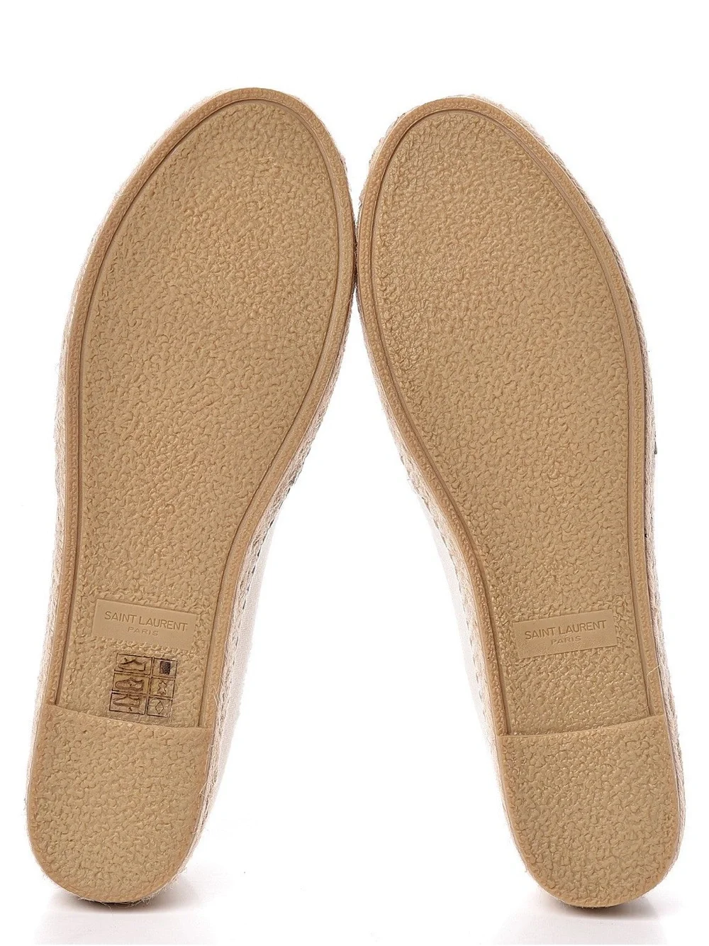 NEW | SAINT LAURENT Canvas Elba Logo Embroidered Espadrilles 39 Panna Flats